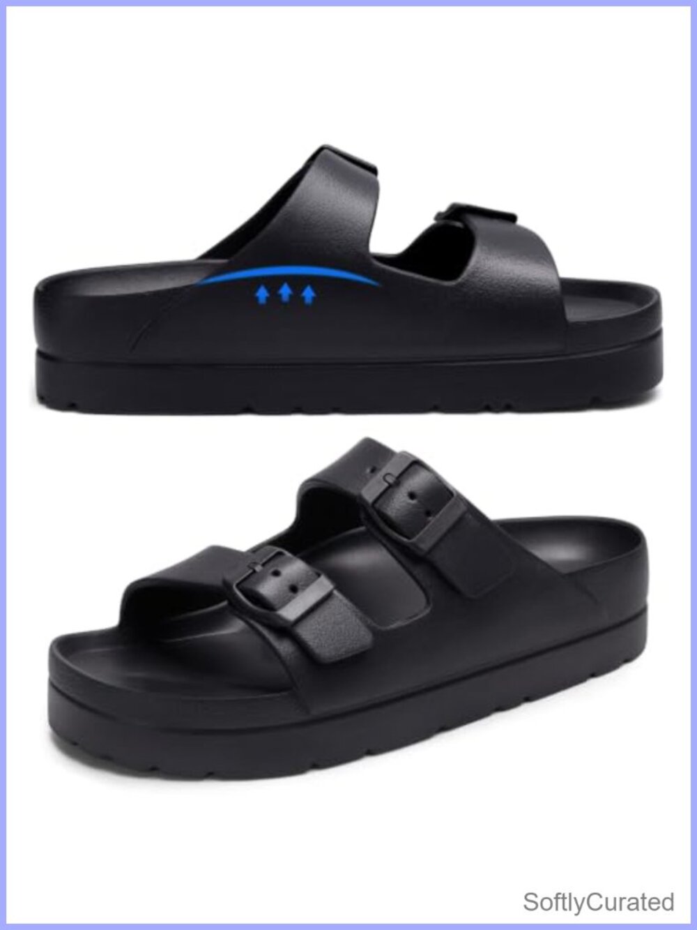 Women's Platform Slide Sandals with Arch Support EVA Comfort Footbed
